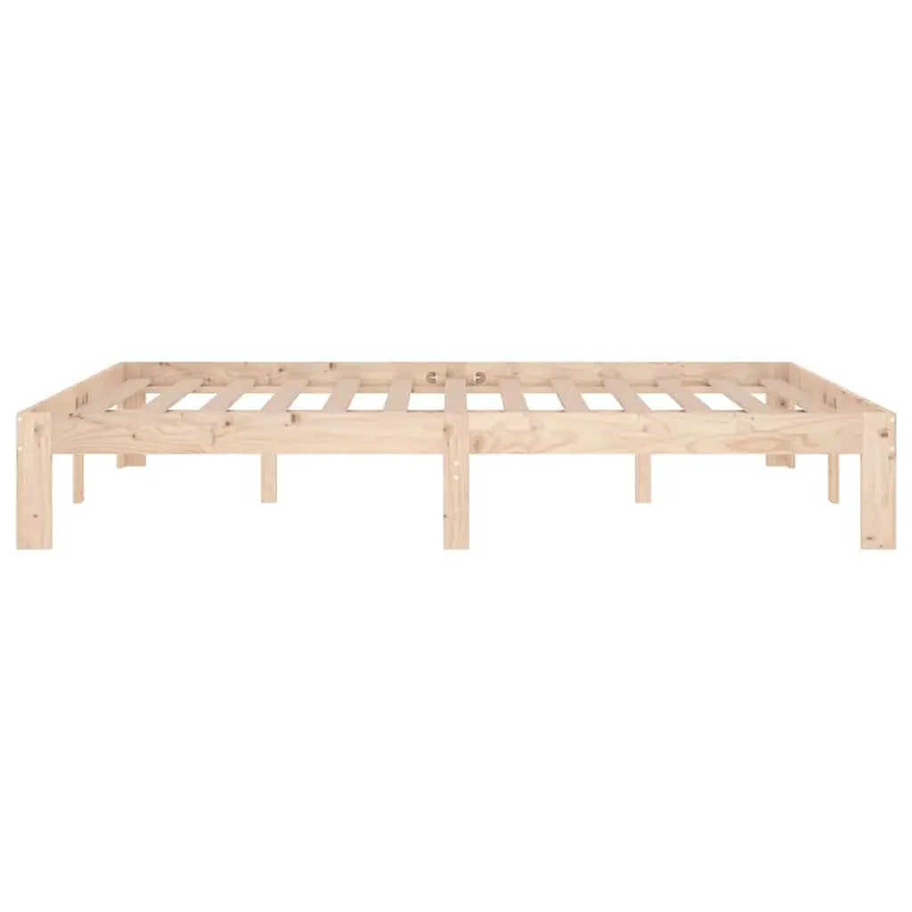 Wooden Bed Frame Double Size 135x190 cm Brown Solid Pine Wood