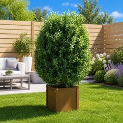Solid Pinewood Garden Planter Brown 40x40x40 cm Wooden Flower Box Pot