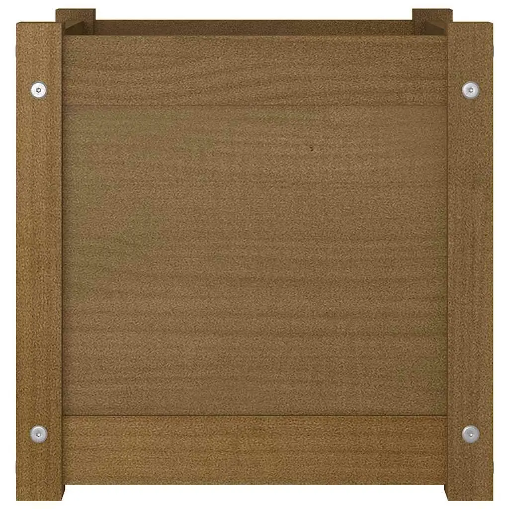Wooden Garden Planter Brown 40x40x40 cm Solid Pinewood Flower Box Pot