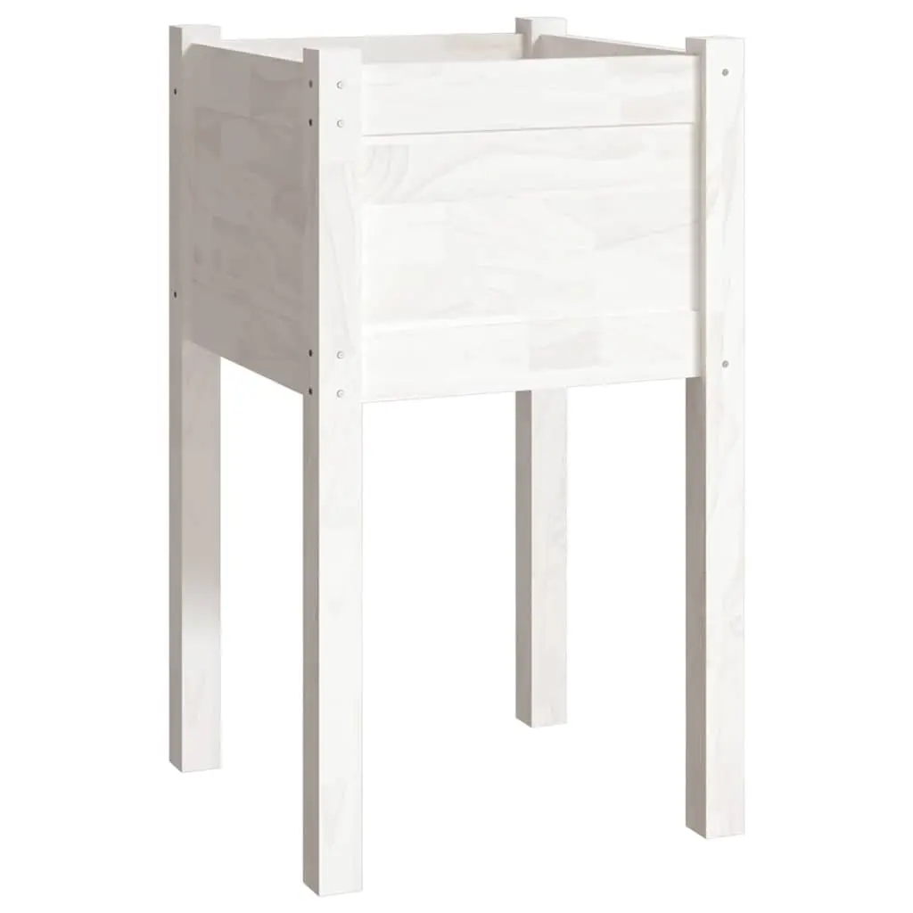 Garden Planters Raised Flower Bed Box 40x40x70 cm White 2 pcs