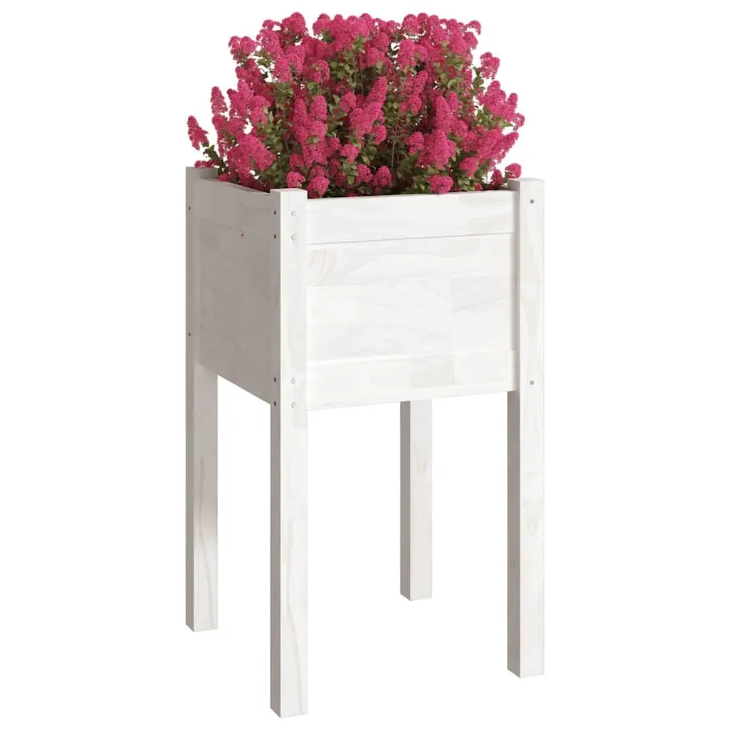 Garden Planters Raised Flower Bed Box 40x40x70 cm White 2 pcs