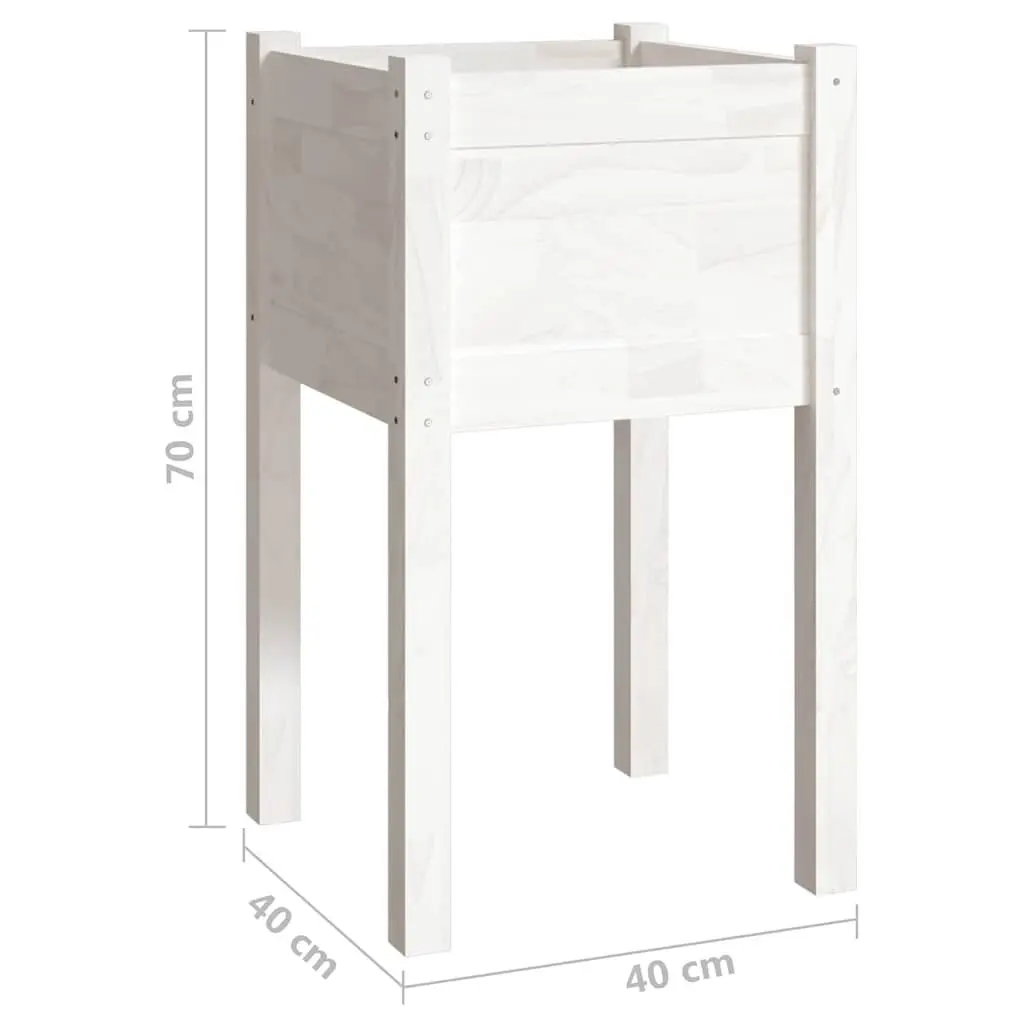 Garden Planters Raised Flower Bed Box 40x40x70 cm White 2 pcs