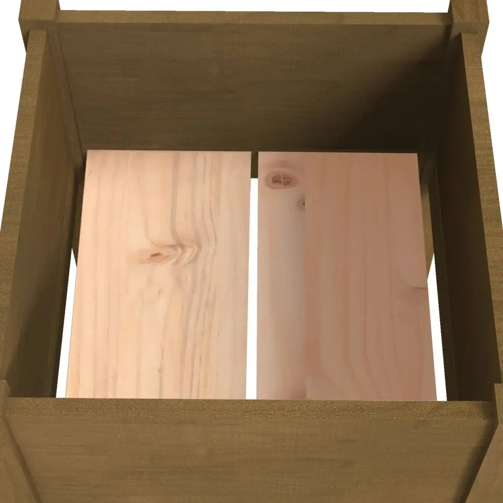 Wooden Garden Planter Raised Bed Outdoor Flower Box 50x50x70cm Brown