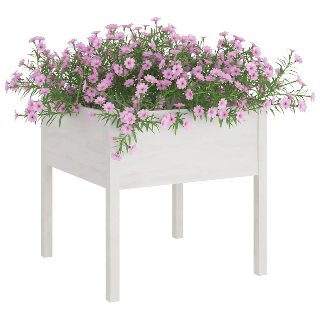 Garden Planters Outdoor Flower Boxes 70x70x70 cm White 2 pcs