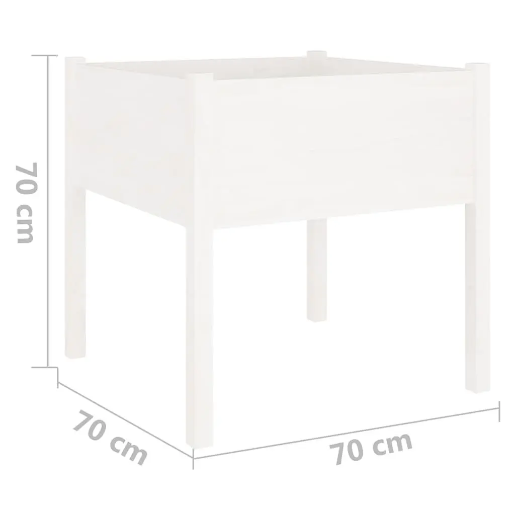 Garden Planters Outdoor Flower Boxes 70x70x70 cm White 2 pcs