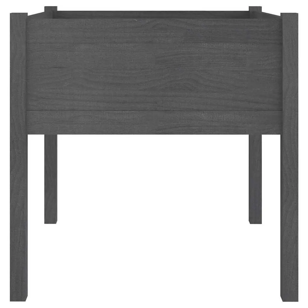 Garden Planter Box Outdoor Flower Pot 70x70x70 cm Grey Solid Wood