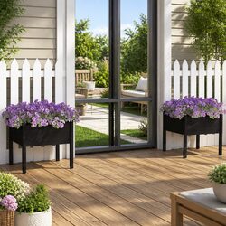 Value-Driven Black Garden Planters, Practical and Stylish
