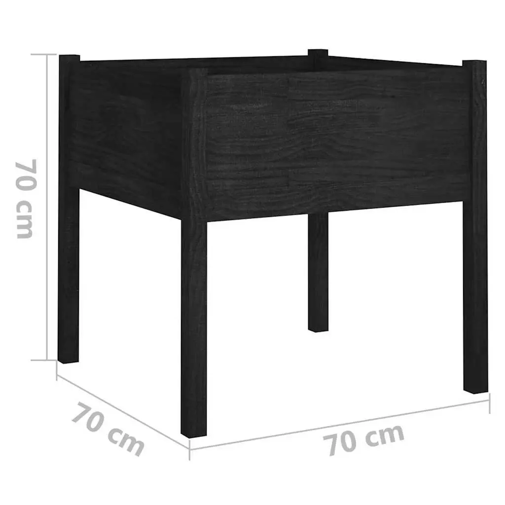 Garden Planters Outdoor Flower Boxes 70x70x70 cm Black 2 Piece