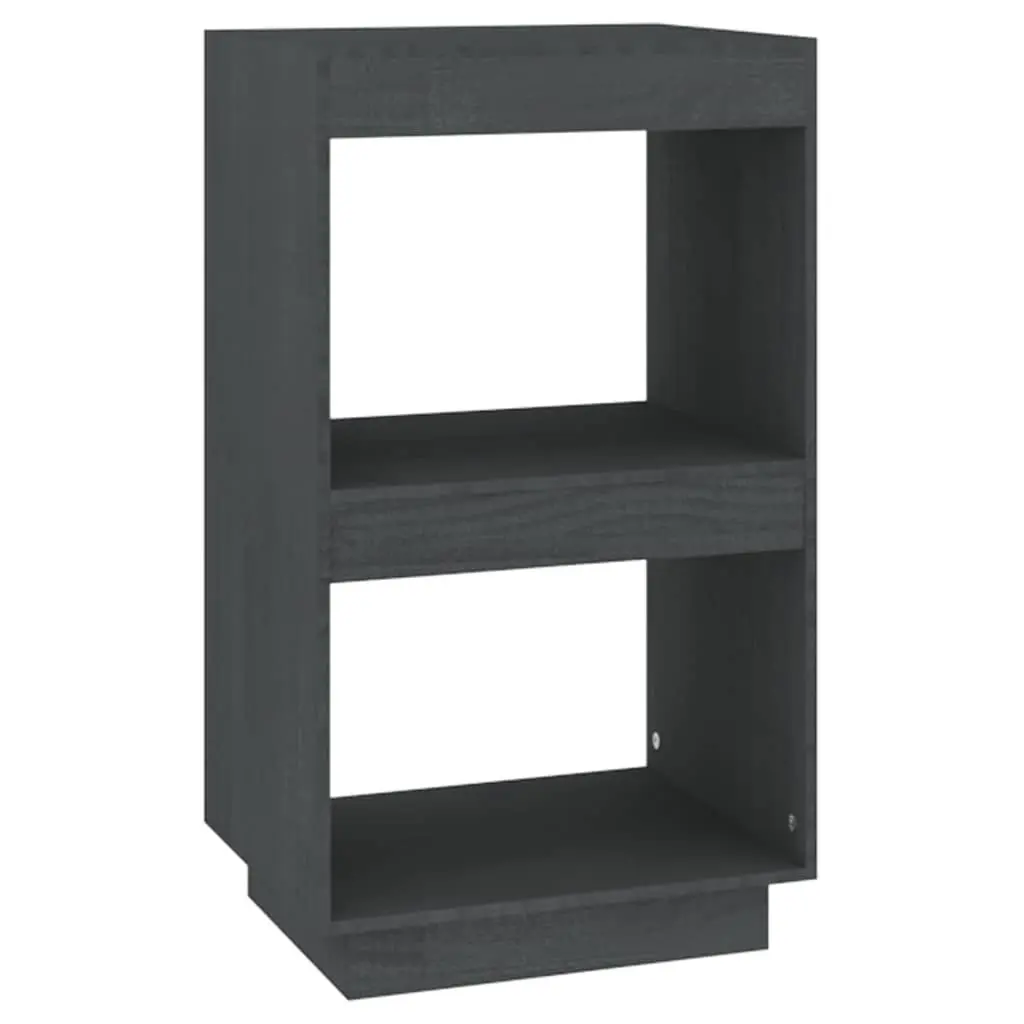 Book Cabinet Storage Shelving Unit 40 x 35 x 71 cm Grey Solid Pinewood