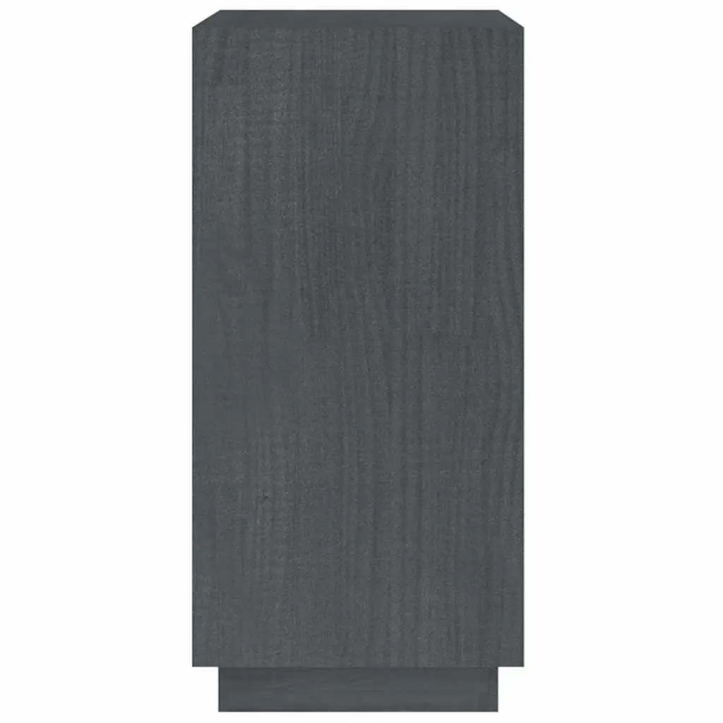 Book Cabinet Storage Shelving Unit 40 x 35 x 71 cm Grey Solid Pinewood