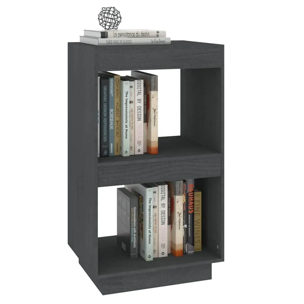 Book Cabinet Storage Shelving Unit 40 x 35 x 71 cm Grey Solid Pinewood
