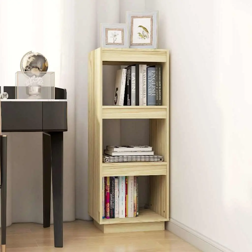 Solid Pinewood Book Cabinet Room Divider Bookshelf Storage Organiser 40x35x103cm