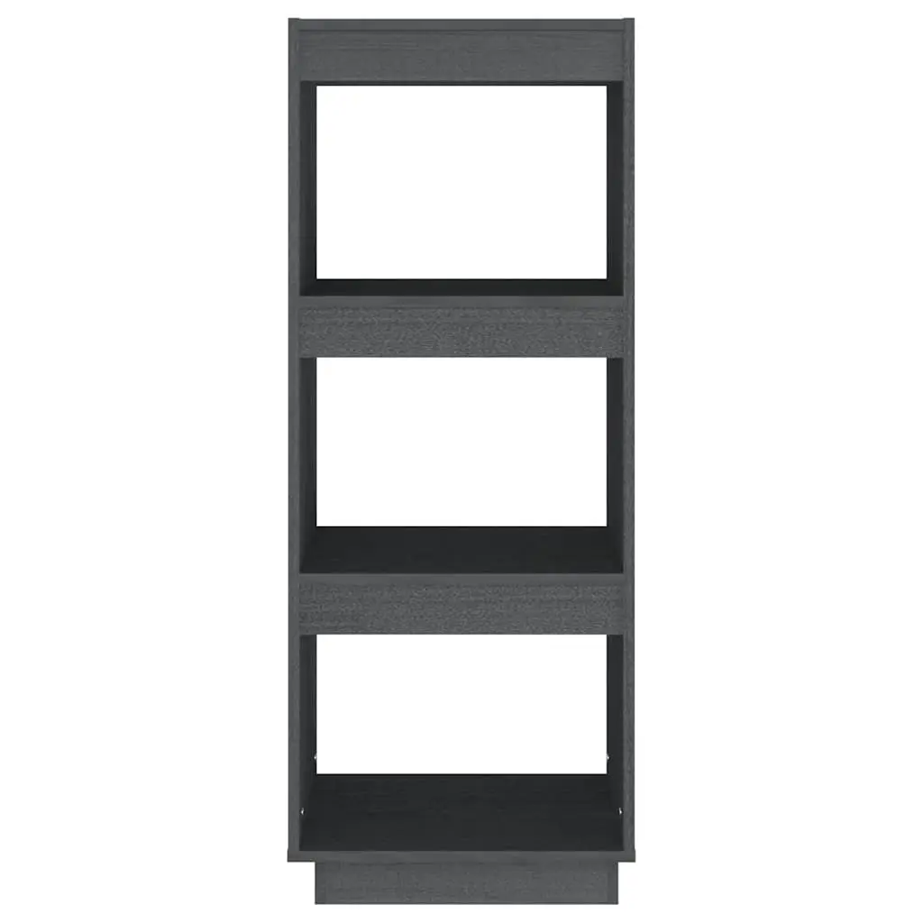 Book Cabinet Room Divider Bookshelf Grey Solid Pinewood 40x35x103cm