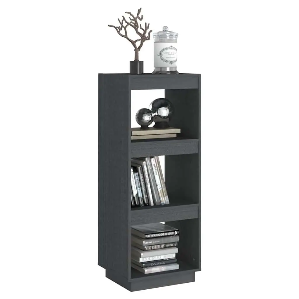 Book Cabinet Room Divider Bookshelf Grey Solid Pinewood 40x35x103cm