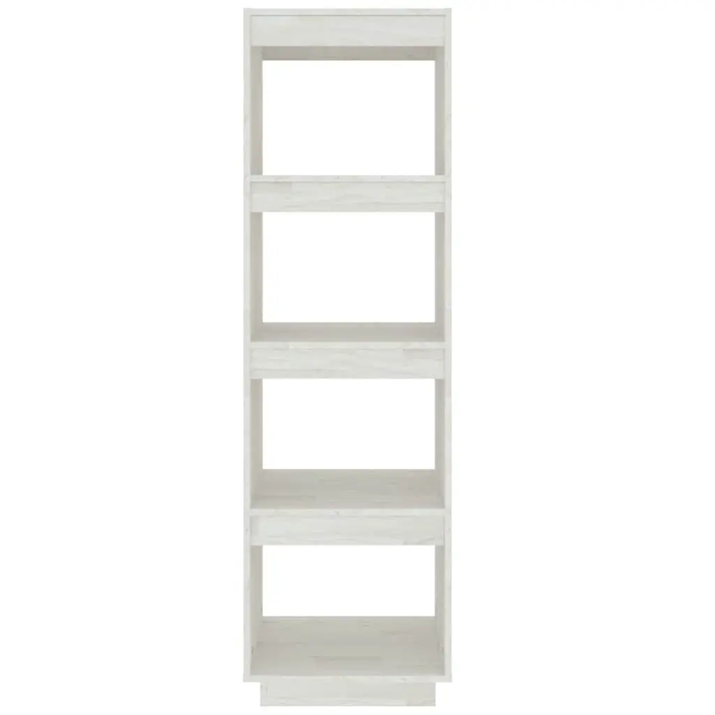 Book Cabinet Room Divider White 40x35x135 cm Solid Pinewood Storage Shelf