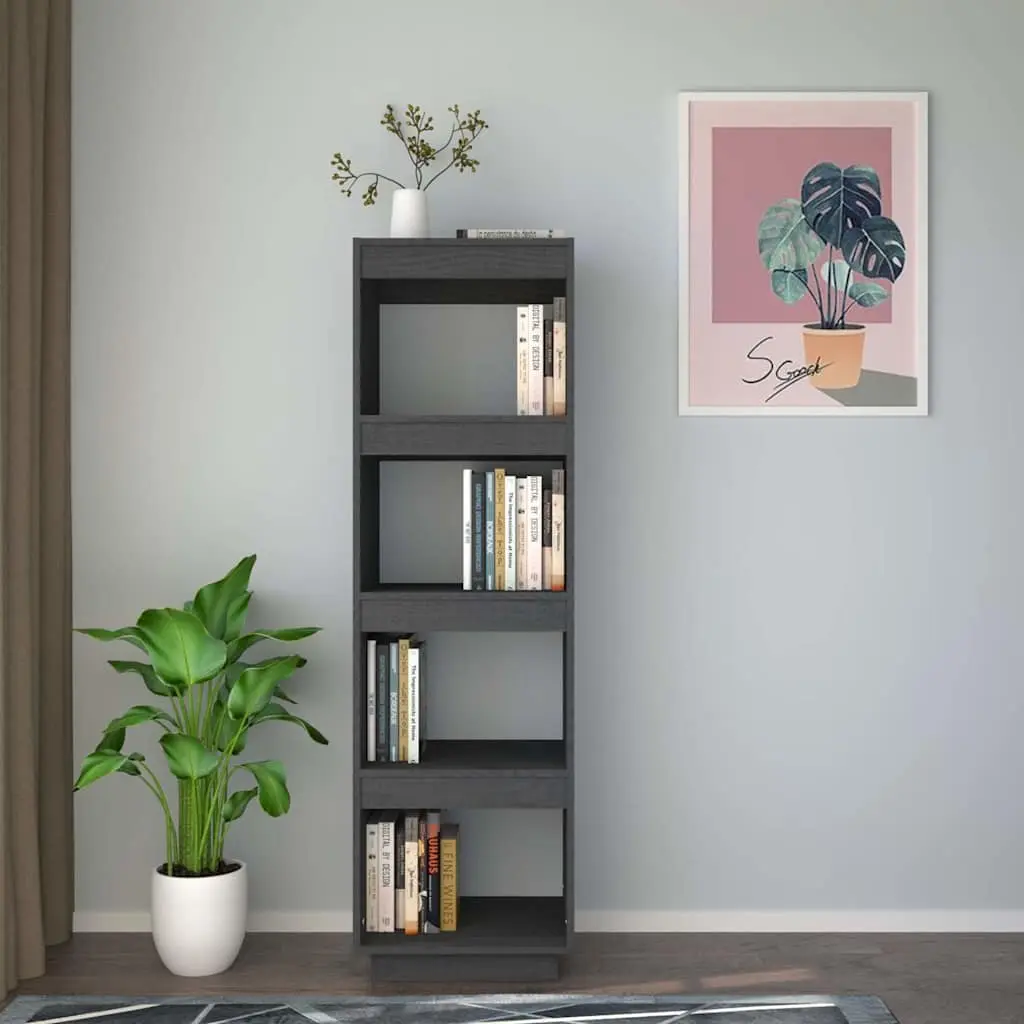Grey Wooden Book Cabinet for Home Organization