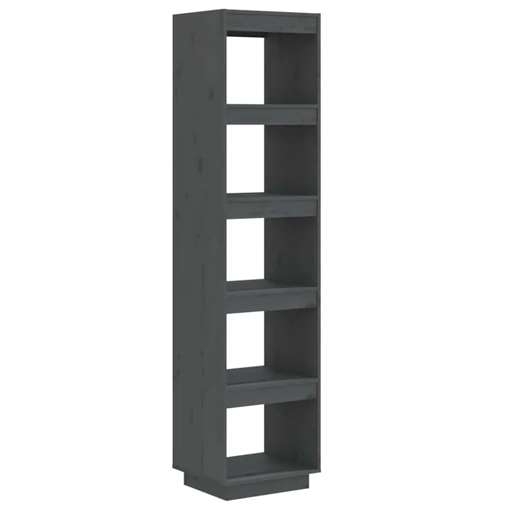 Book Cabinet Room Divider Storage Shelf Grey 40x35x167 cm Solid Pine Wood
