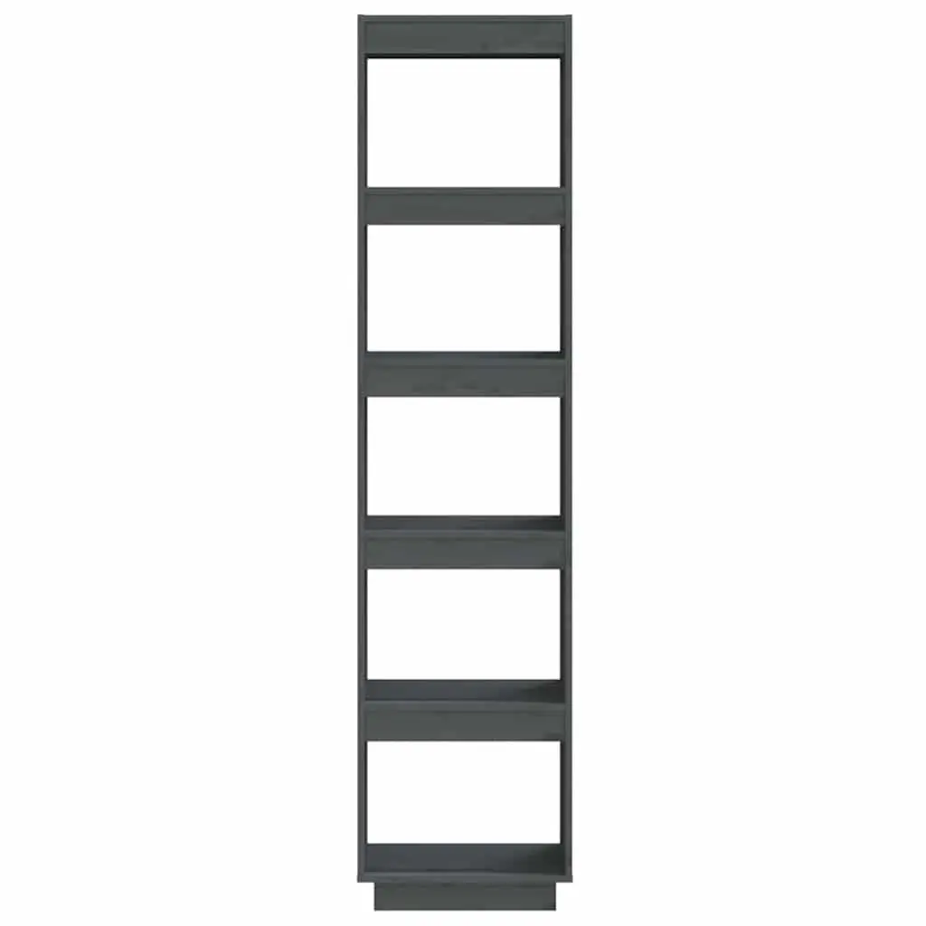 Book Cabinet Room Divider Storage Shelf Grey 40x35x167 cm Solid Pine Wood