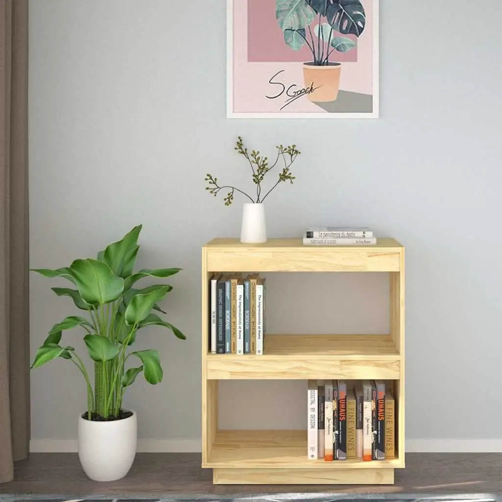 Wooden Book Cabinet Storage Shelf Organizer 60x35x71cm Brown