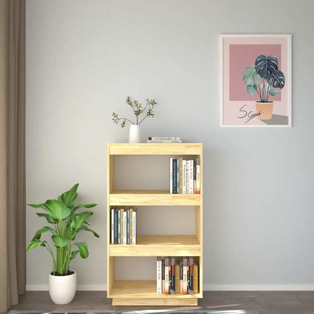 Wooden Book Cabinet Room Divider Storage Organizer 60W x 35D x 103H cm Brown