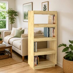 Durable Wooden Book Cabinet in Warm Brown
