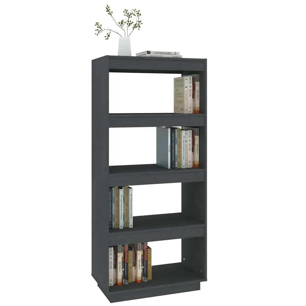 Grey Wooden Book Cabinet with Room Divider Function