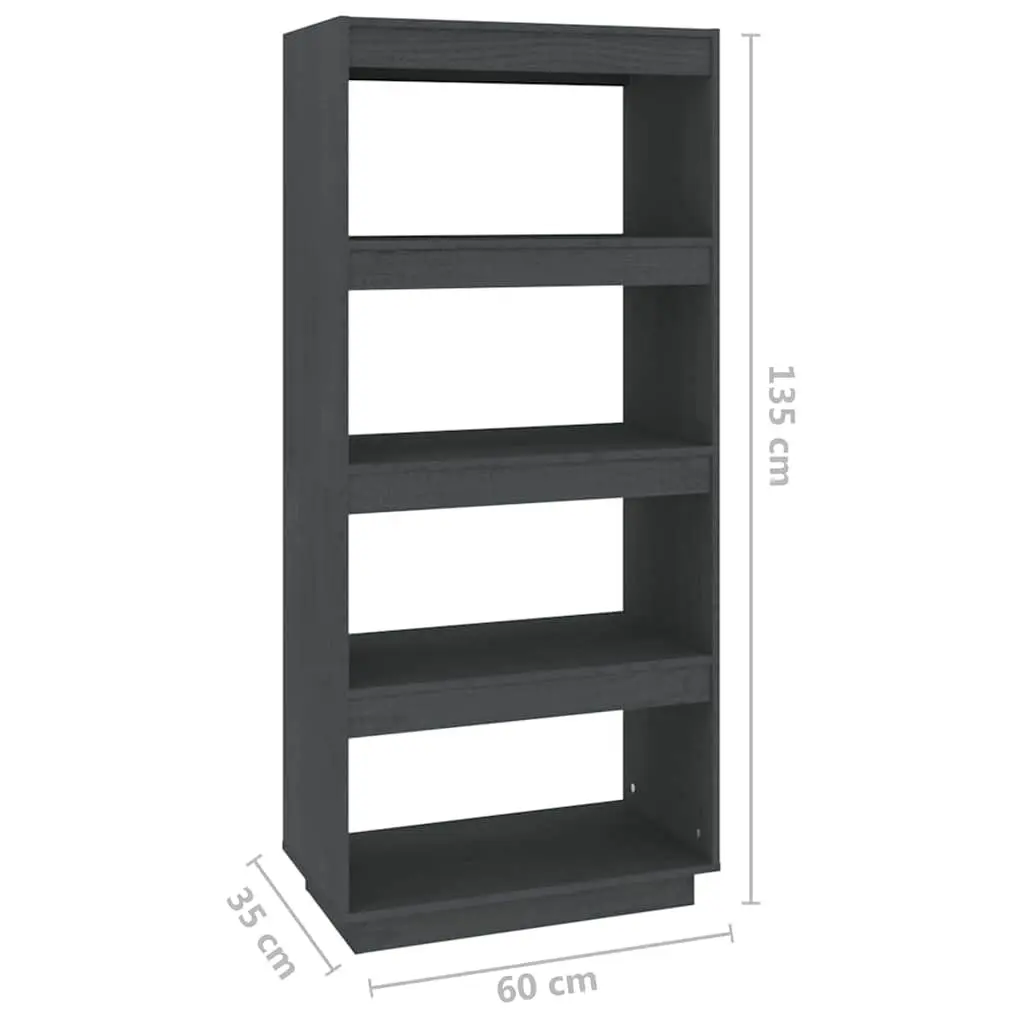 Grey Wooden Book Cabinet with Room Divider Function