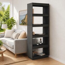 Practical Grey Solid Pinewood Book Cabinet and Room Divider