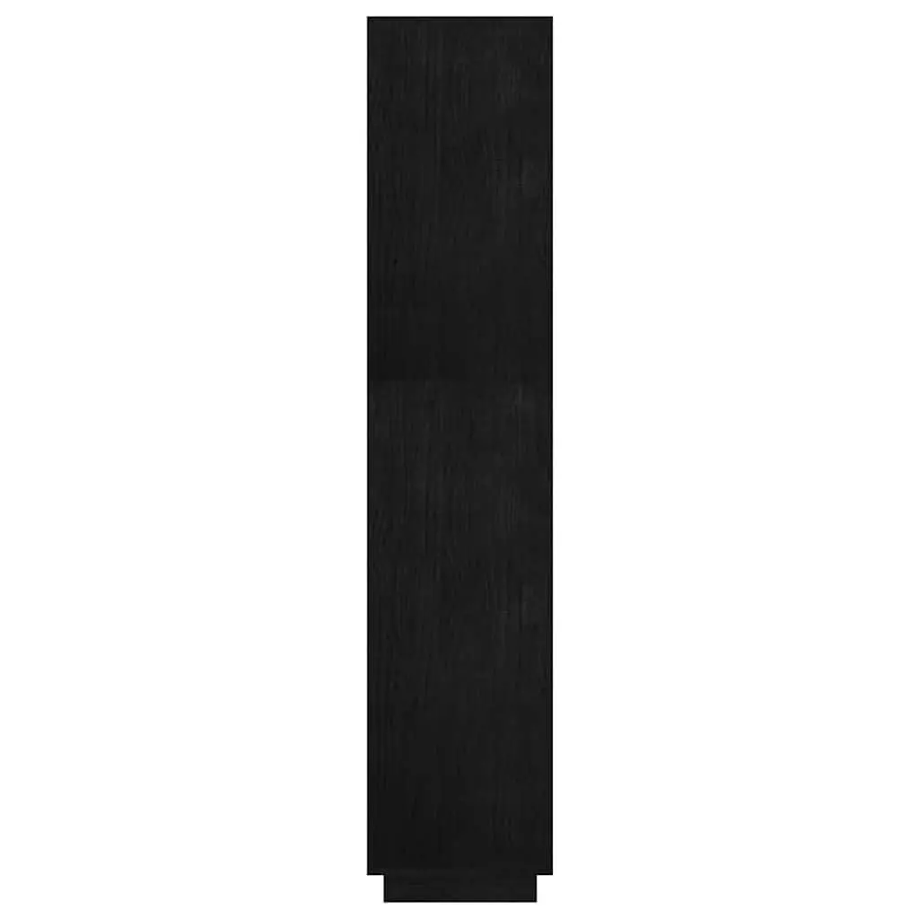 Book Cabinet Room Divider Solid Pinewood Shelving Unit Storage 60W x 35D x 167H cm Black