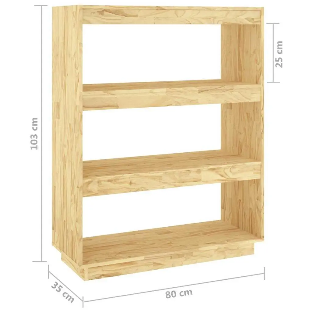 Solid Pinewood Book Cabinet Room Divider Standing Shelves Storage Bookcase