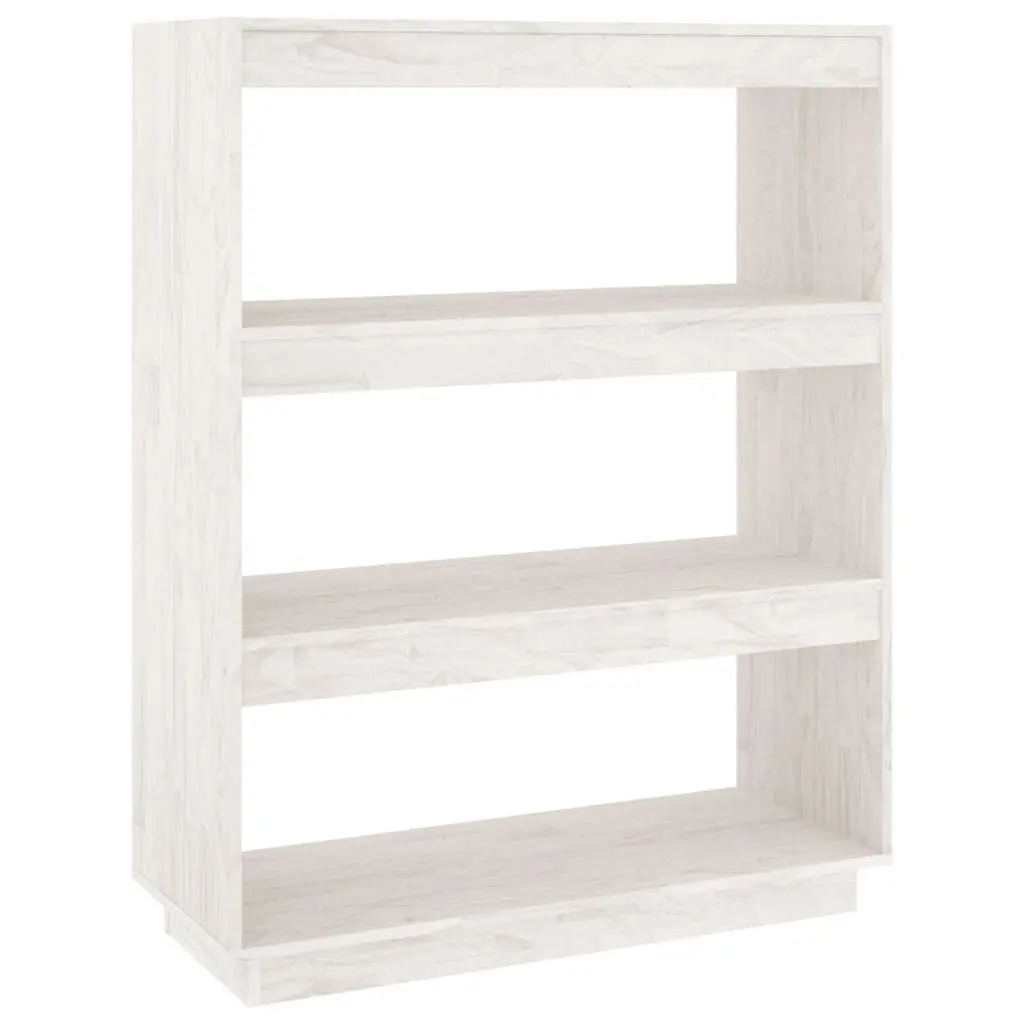 Book Cabinet Room Divider Storage Organiser White Wooden Shelving Unit 80W x 35D x 103H cm