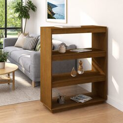 Reliable Honey Brown Wooden Book Cabinet for Storage