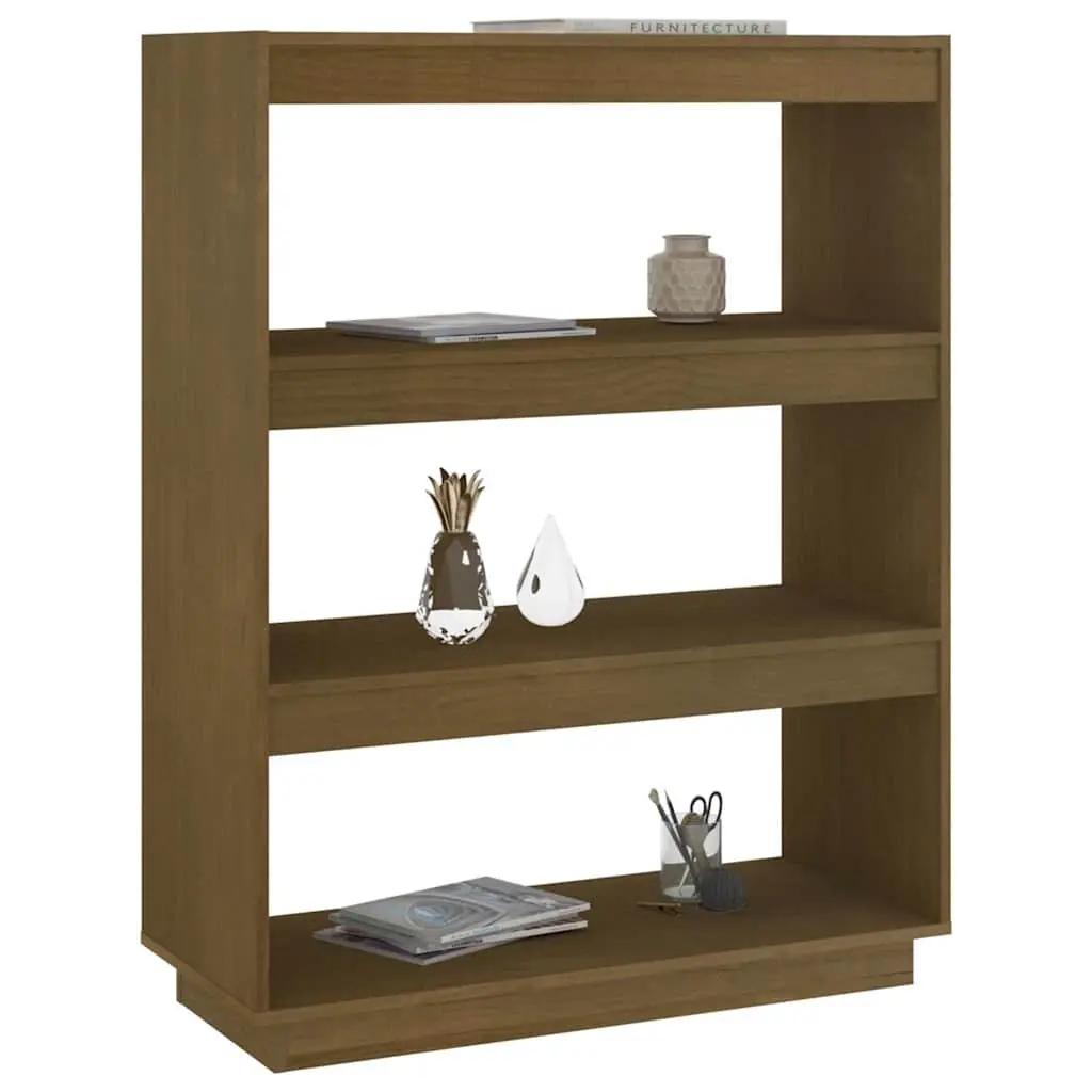 Wooden Book Cabinet Room Divider Honey Brown 80x35x103cm