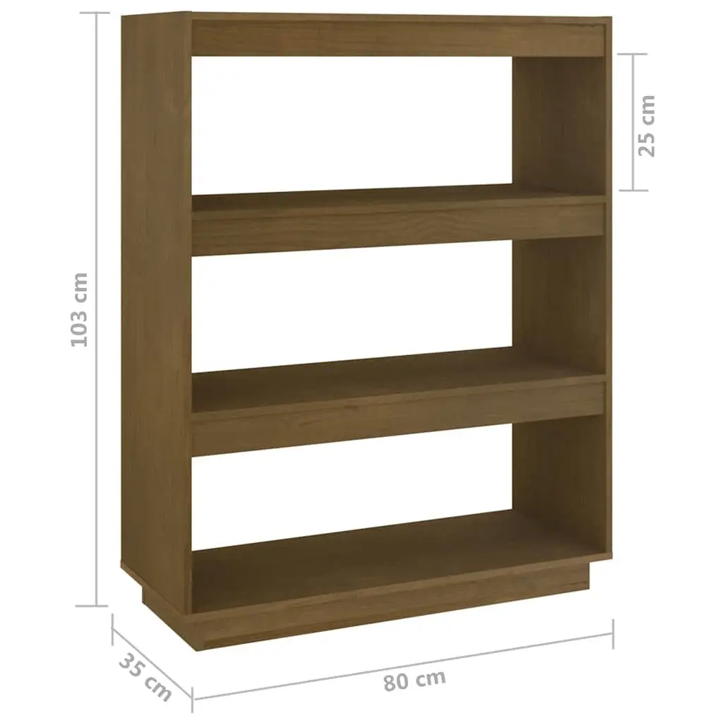 Wooden Book Cabinet Room Divider Honey Brown 80x35x103cm