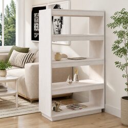 Reliable and Practical White Wooden Book Cabinet