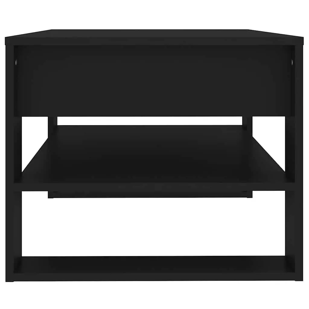 Coffee Table Storage Shelf Living Room 102x55x45cm Black