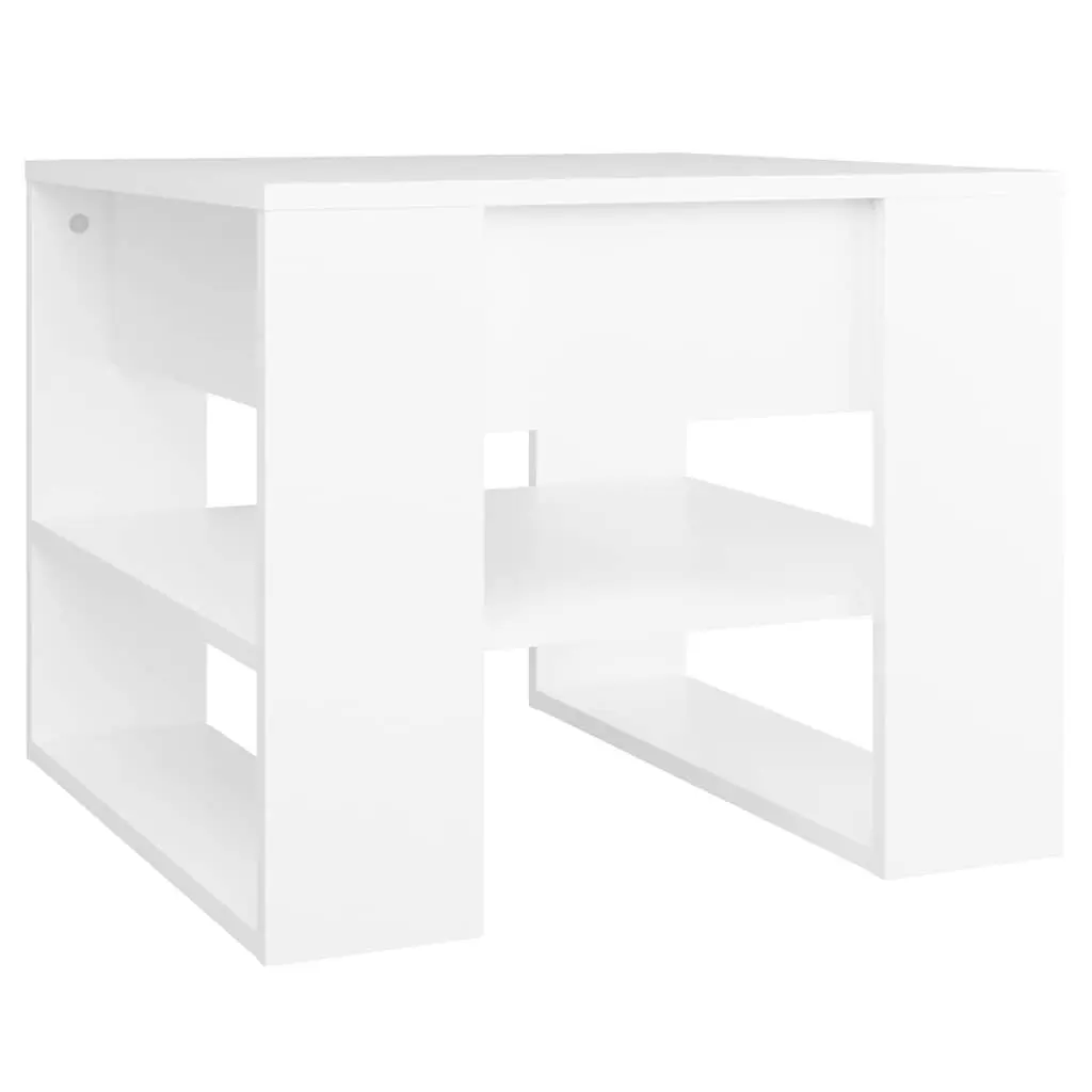 Coffee Table Storage Shelf 55.5x55x45cm White