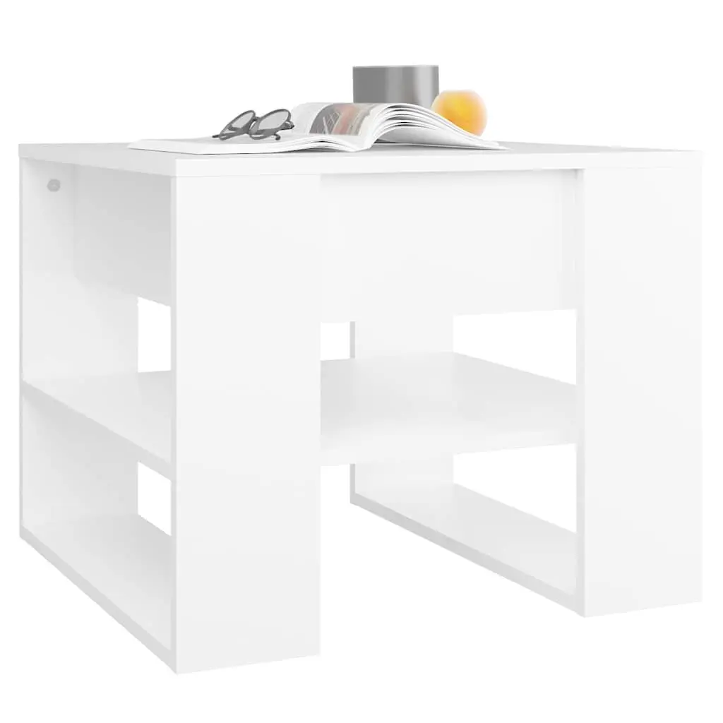 Coffee Table Storage Shelf 55.5x55x45cm White