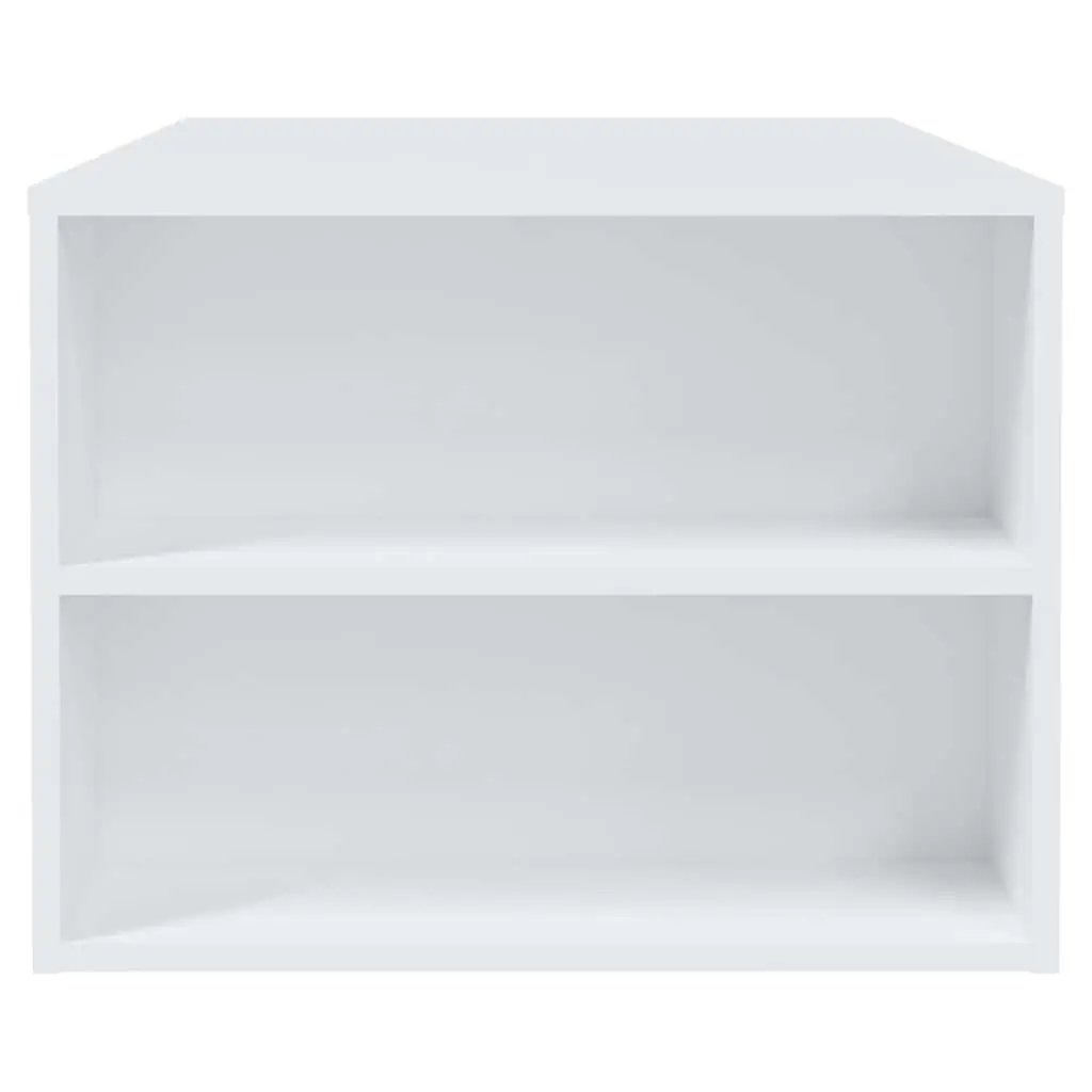 Coffee Table Storage Shelf Drawers Compartments 102cm White