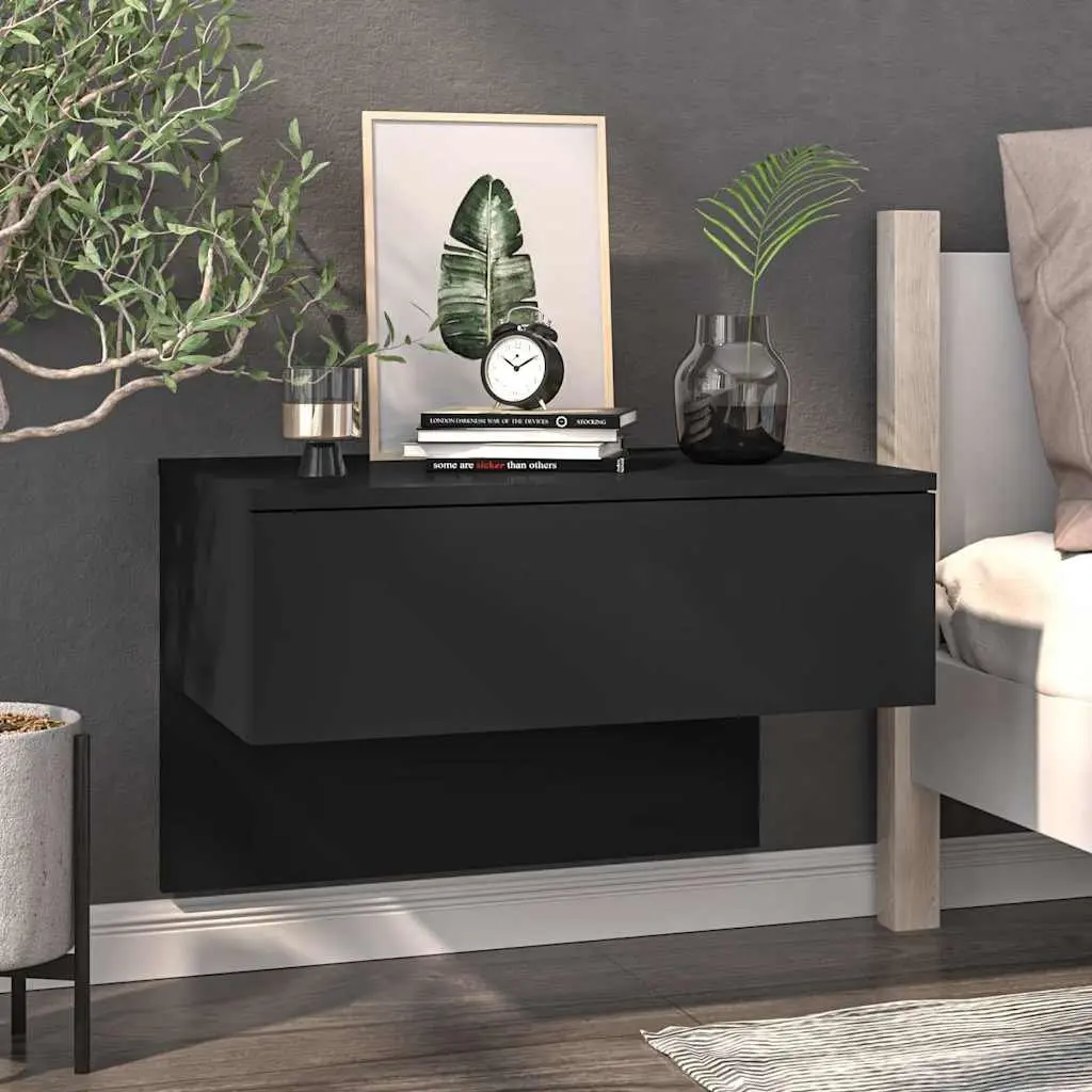Black Floating Cabinets for Smart Storage