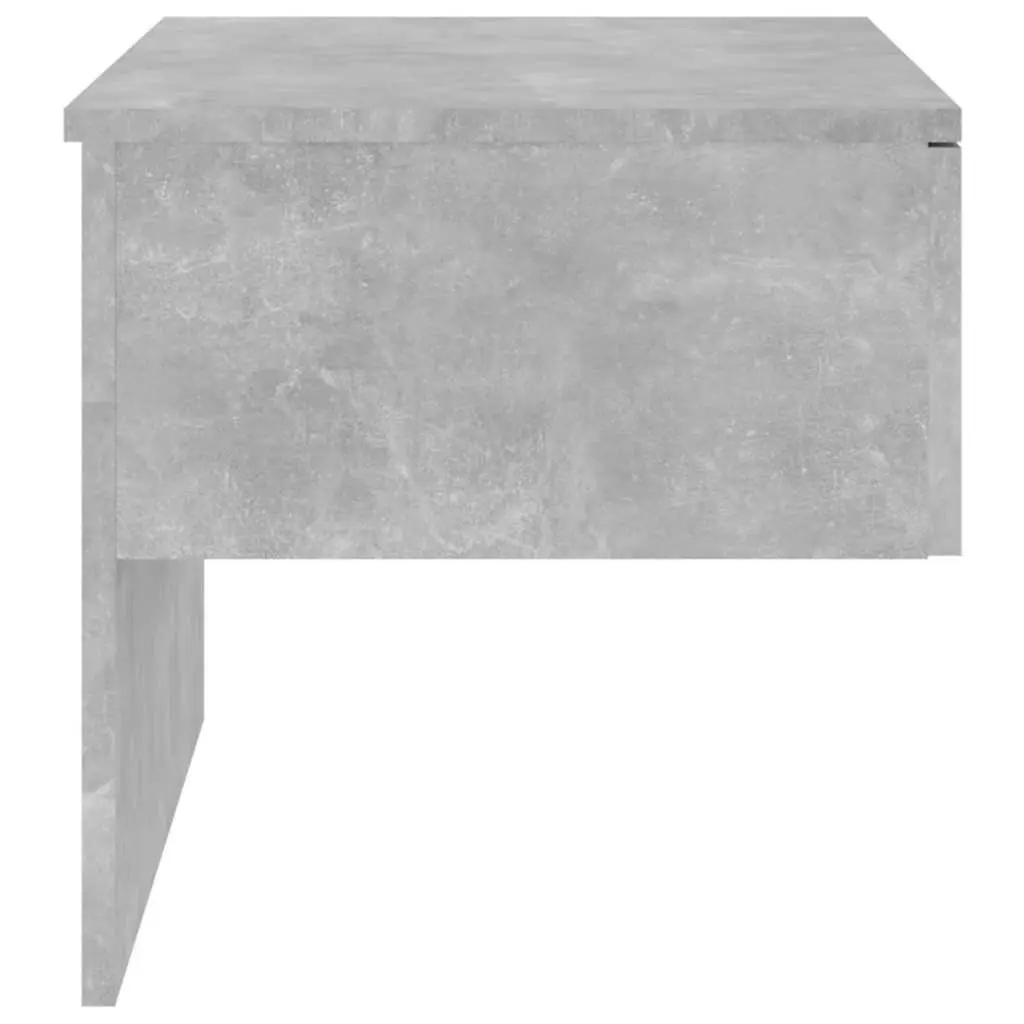 Wall-mounted Bedside Cabinet Grey Floating Storage Unit Engineered Wood