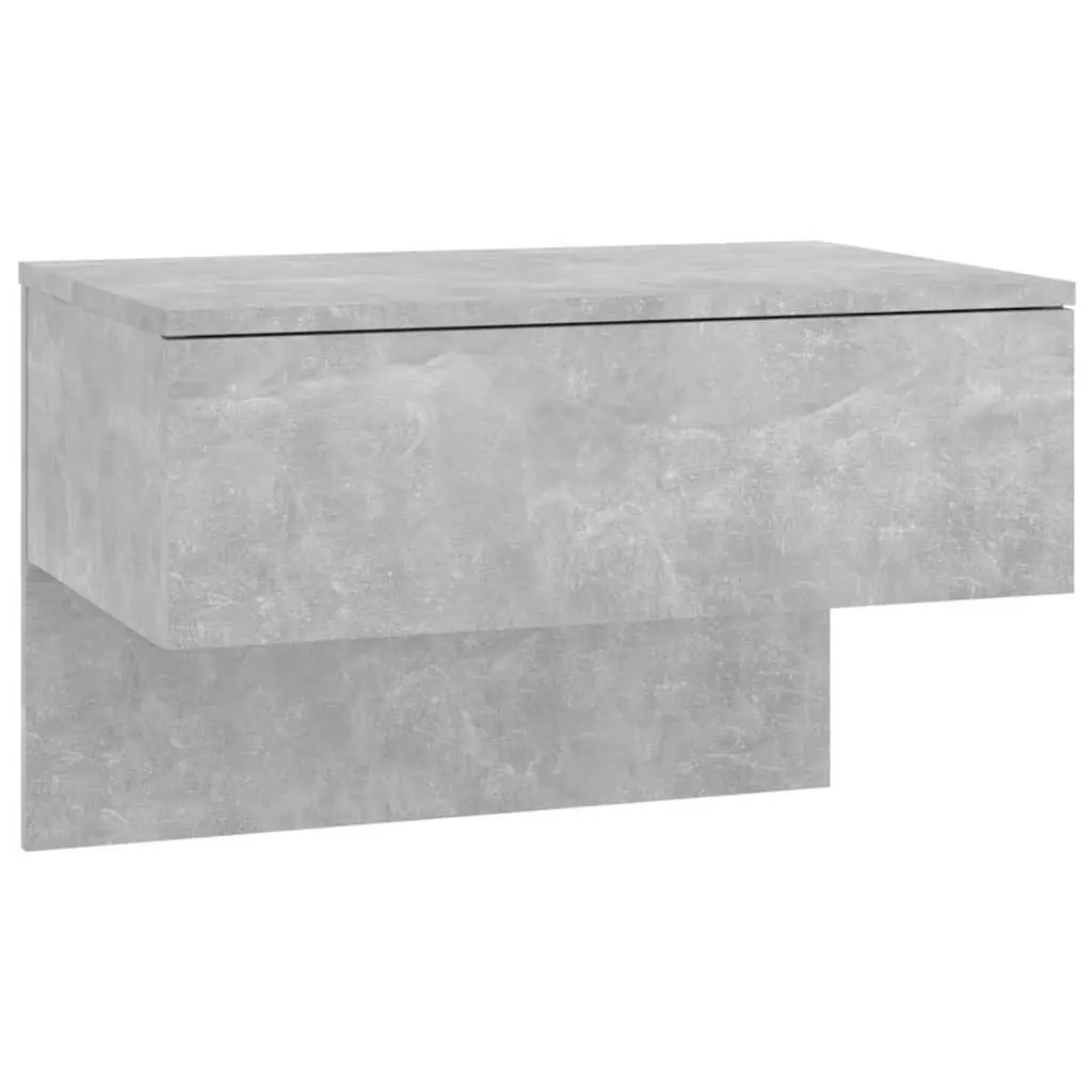 Floating Storage Cabinets Grey Engineered Wood Wall-mounted Bedside Tables 2 Piece