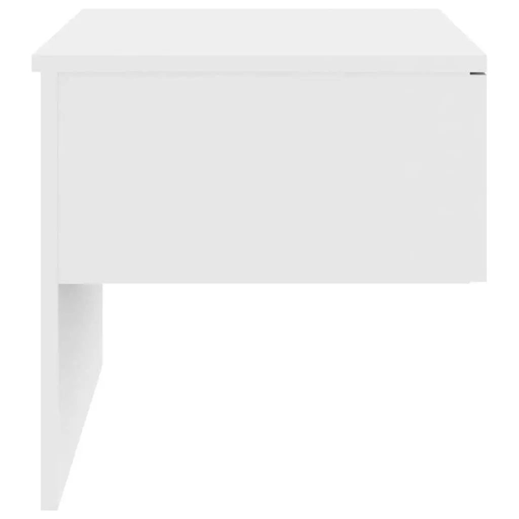 Wall-Mounted Bedside Cabinets Storage Units 2 Piece High Gloss White Floating