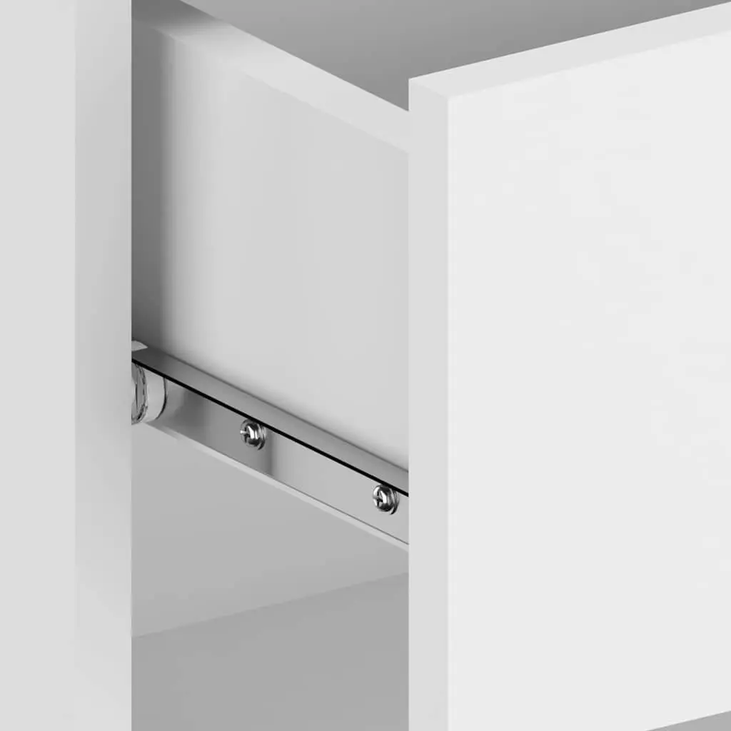Wall-mounted Bedside Cabinet White Floating Storage Unit Bedroom Organiser