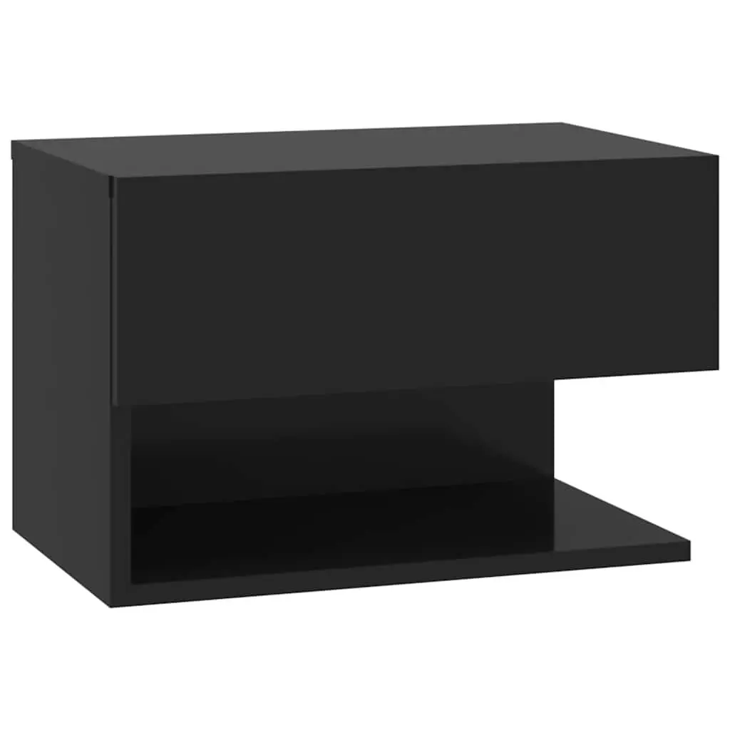 Wall-mounted Bedside Cabinets Storage Unit 2 pcs Black