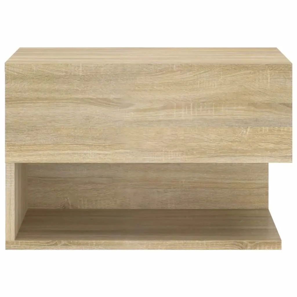 Wall-mounted Bedside Cabinet Brown Storage Floating Shelf