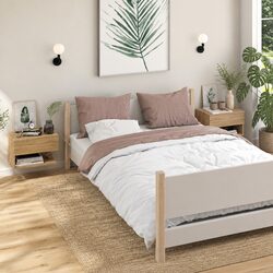 Practical Brown Floating Bedside Cabinets Set of 2