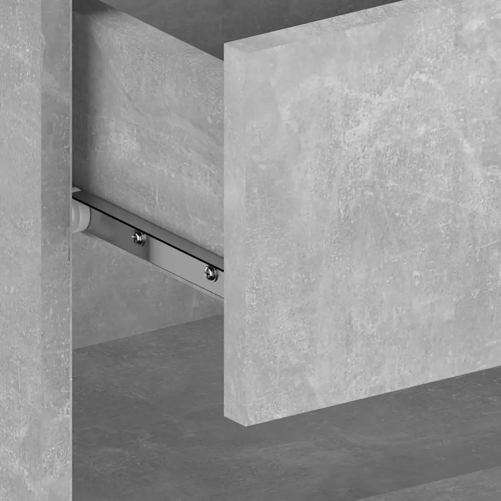 Wall-mounted Bedside Cabinet Grey Floating Storage Unit Bedroom Shelf Organiser