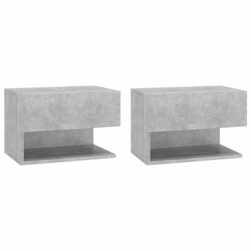 Wall-mounted Bedside Cabinets Storage Units 2 pcs Grey