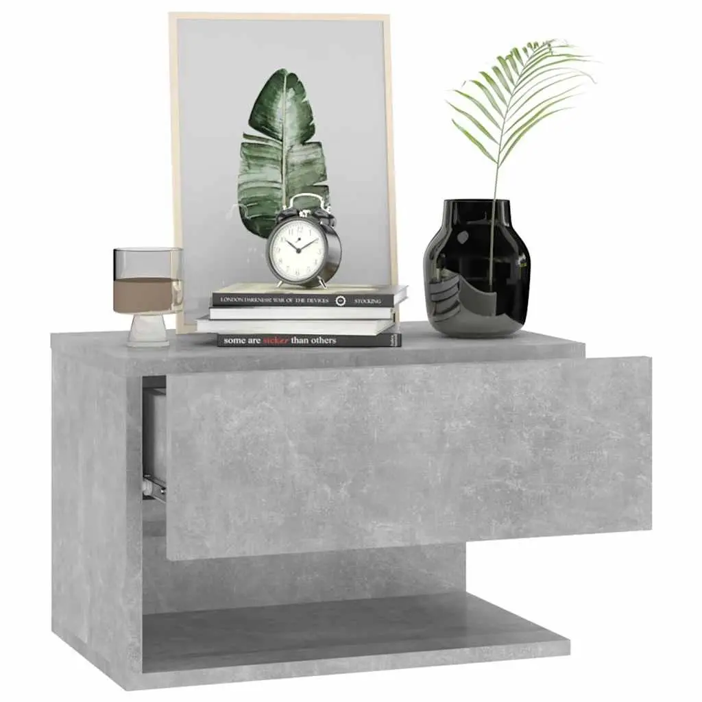 Wall-mounted Bedside Cabinets Storage Units 2 pcs Grey